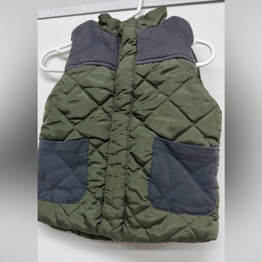 Tommy Bahama Kids Green and Gray Quilted Puffer Vest 18 Months